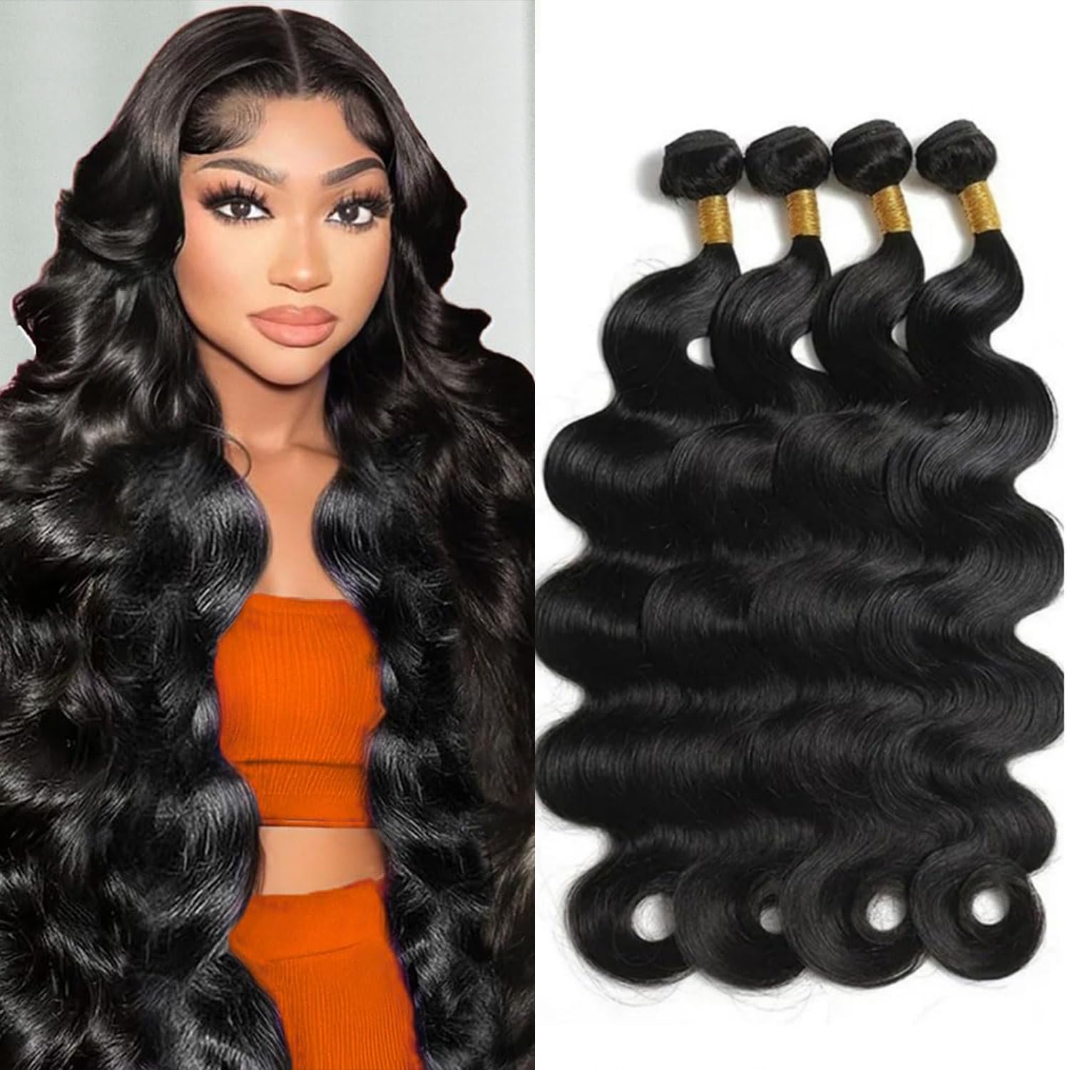 Natural Black Human Hair Bundles Body Wave Texture 9A Grade Factory Sale