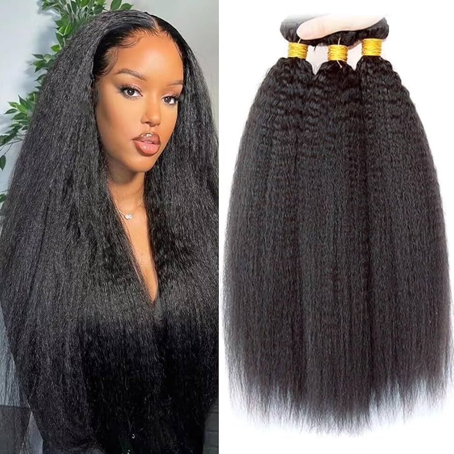 Yaki Straight Bundles Human Hair 12A Grade Virgin Indian Cuticle Aligned Unprocessed Double Drawn Raw Kinky Straight Bundles