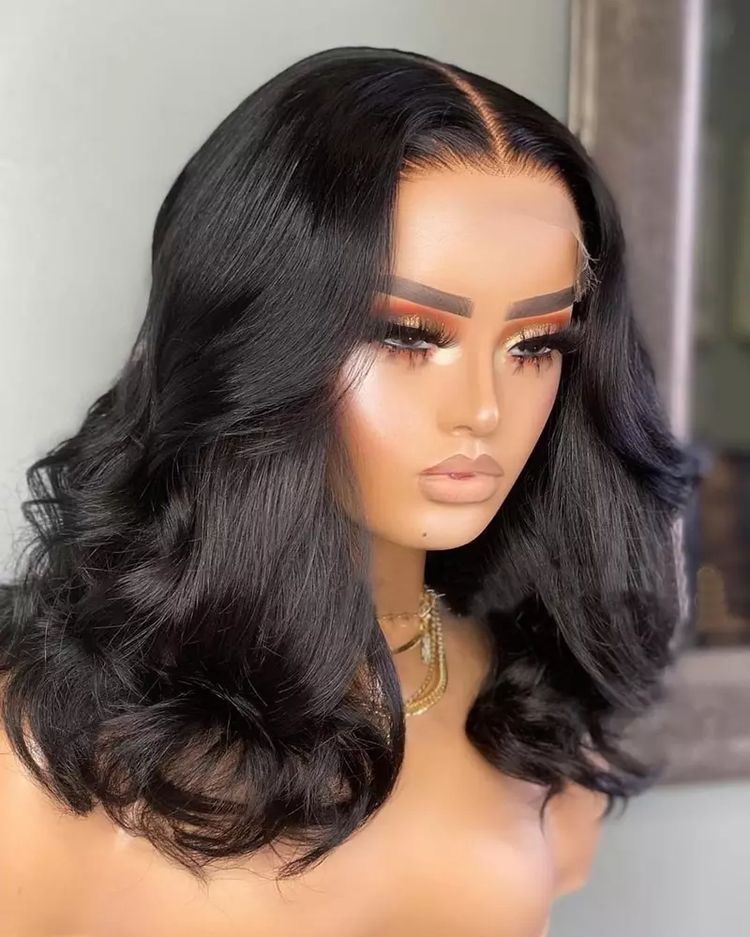 Natural Body Wave Transparent Lace Front Wig 8 inch Full Lace Human Hair Preplucked Wholesale Frontal Bob Wig With baby Hair