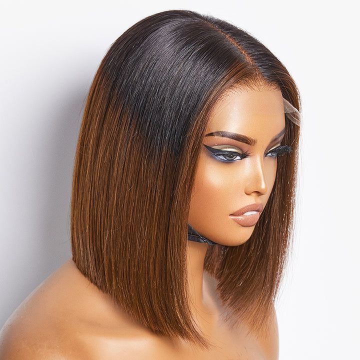 Virgin Cuticle Aligned Hair Double Drawn Straight Bob Wig 100% Human Hair Lace Front Wigs for Black Women Vietnamese Bob Wig