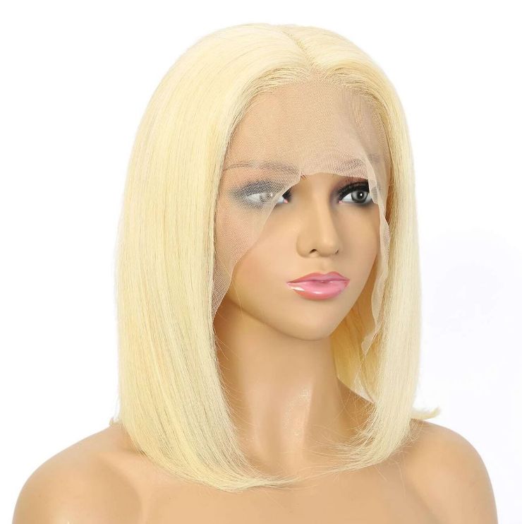 13x4 Blonde Bob Wig Human Hair 613 Color HD Bob Lace Front Wigs 12 Inch Pre Plucked Gluelsss Wigs Human Hair