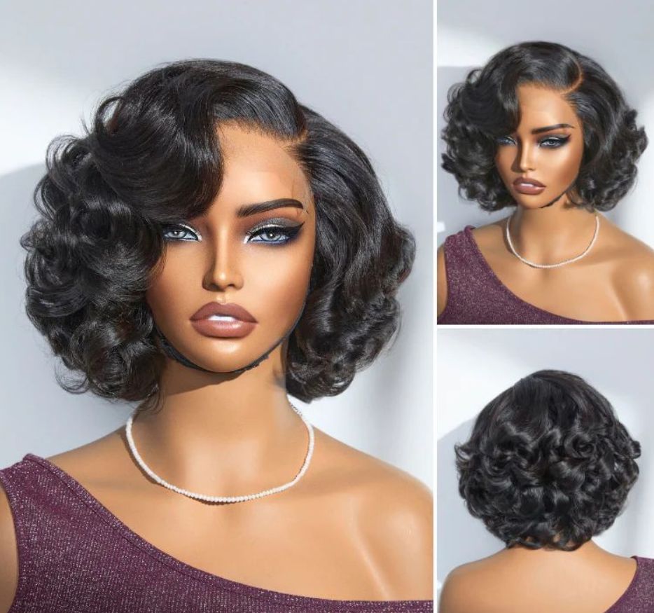 Machine Made Cheap Non Lace Pixie Curly Short Cut Wigs 100% Human Hair Wig 9A Grade Good Quality Cost-effective Wigs