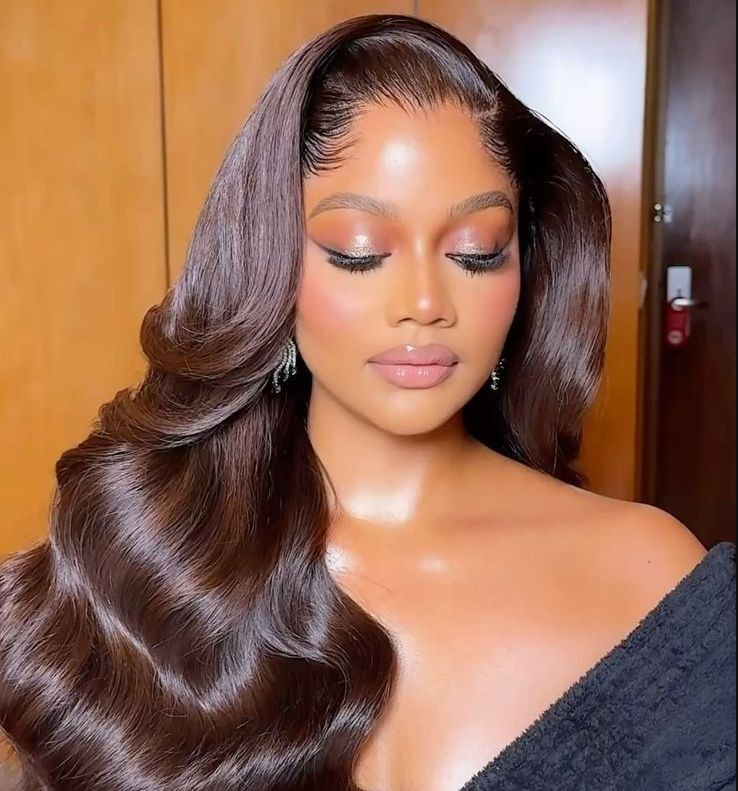 Highlight Kash Doll Curls Layered Cut Loose Body Wave Wig 13x4 Transparent Lace Front Raw Virgin Human Hair Wigs for Women