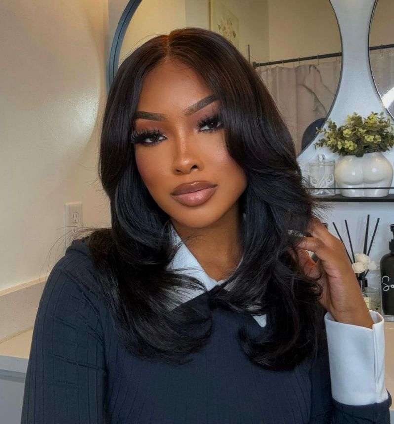 Human Hair Layered Bob Wigs for Black Women Factory Vendor Raw Cuticle Aligned Hair HD 2x6 Glueless Wigs