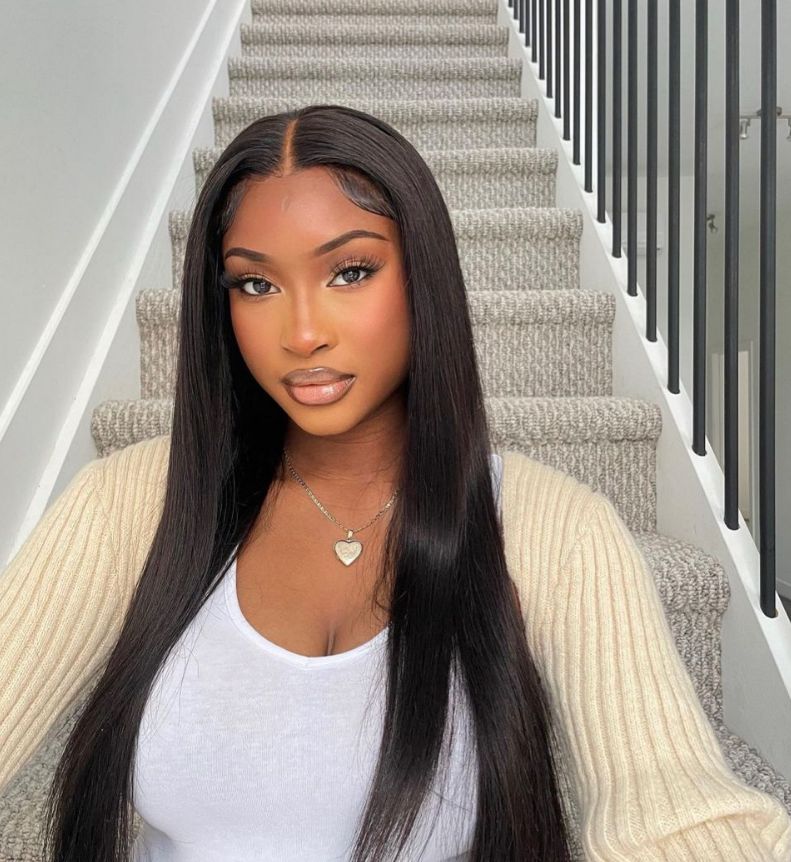 Brazilian Remy Straight HD Transparent for Wig Glueless Base Long Length Baby Hair HD Lace Frontal Wigs