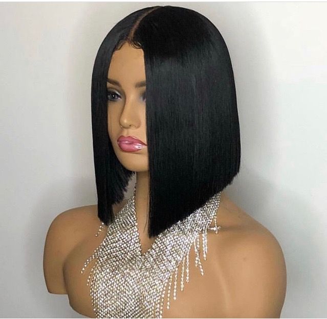 Straight Lace Frontal Bob Wig Preplucked Human Hair Wig Brazilian Remy Red Bone Straight Short Bob Wig for Women 14inch